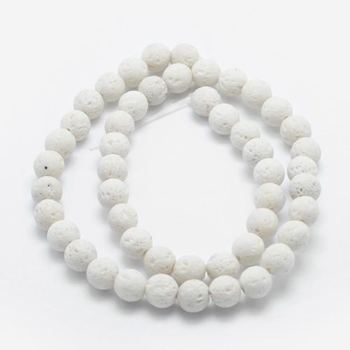 White Lava Beads - Crystals and Sun Signs