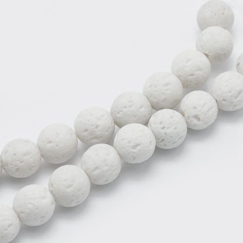 White Lava Beads - Crystals and Sun Signs