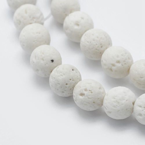 White Lava Beads - Crystals and Sun Signs