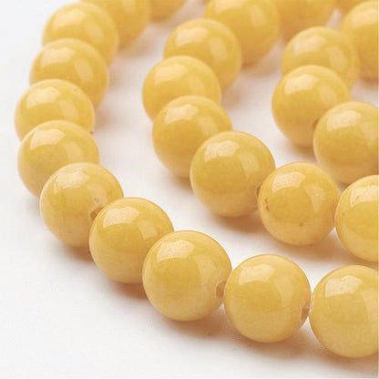 Mashan Yellow Jade Gemstone Beads 